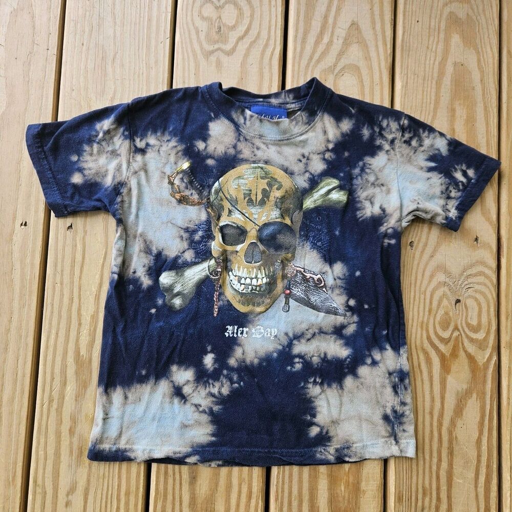 Kid-U-Not Kids S/M Pirate Alex Bay Tie Dye T-Shirt 100% Cotton Nautical Lake